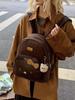 Hello Kitty Cartoon Leopard Print Pu Backpack With Padded Straps For Casual Day Use