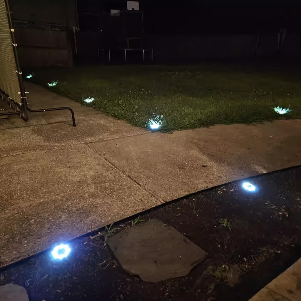Солнечный грунтовый прожектор Geo Lights, Уличные ландшафтные светильники, Светодиодные вращающиеся дисковые светильники, Освещение для сада и газона, Напольный светильник, Освещение для дорожек, двора, тропинок, патио, газона