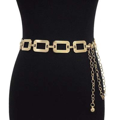 Metal Body Link Belts Hollow Out Body Chains Jewelry Casual Waist Chain Belt for Jeans Dress