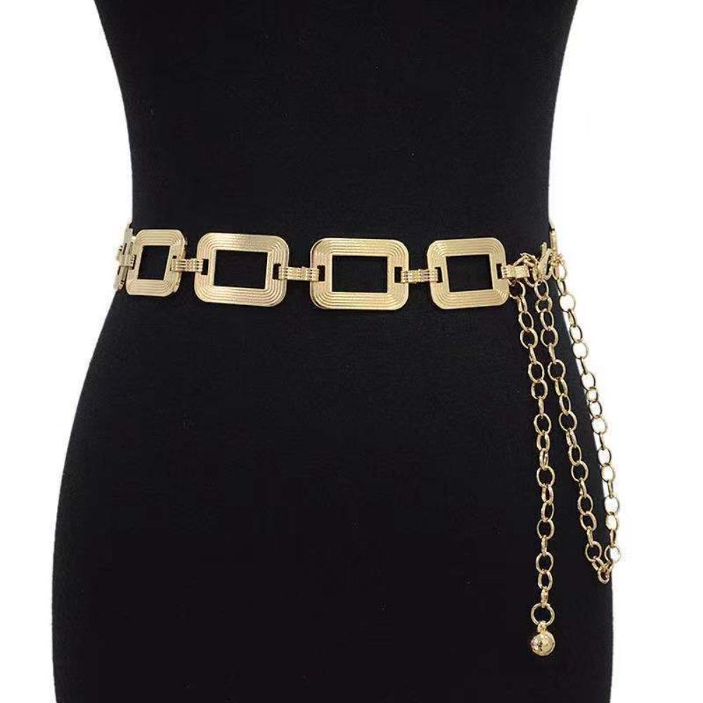 Hollow Out Body Link Belts Metal Body Chains Jewelry Casual Waist Chain Belt  for Jeans Dress