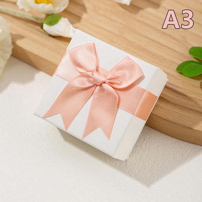 1 шт., несколько цветов, 7*7*3,5 см, бант, подарочная коробка для ювелирных изделий, ожерелья, серег, браслета, кольца, брелока, броши, упаковка для хранения