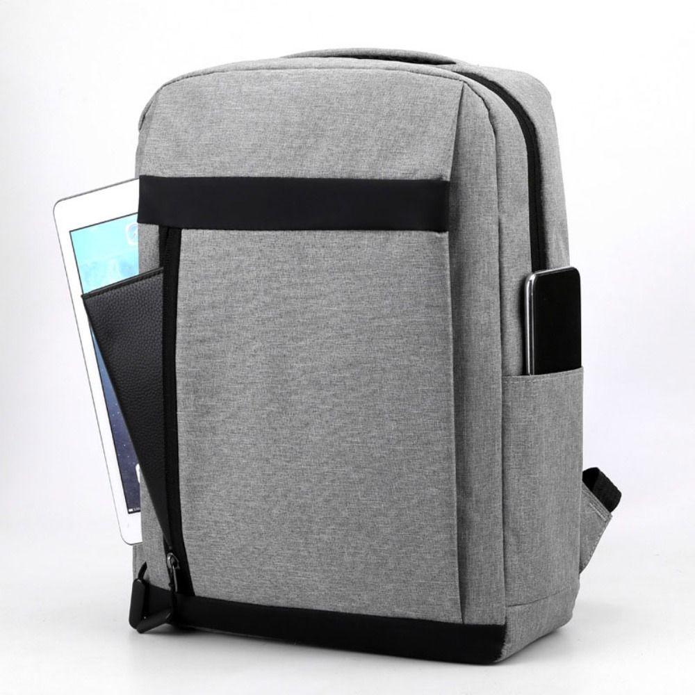 Multipockets Student Backpack Large Capacity Laptop Shoulder Bag Simple Nylon Backpack Outdoor