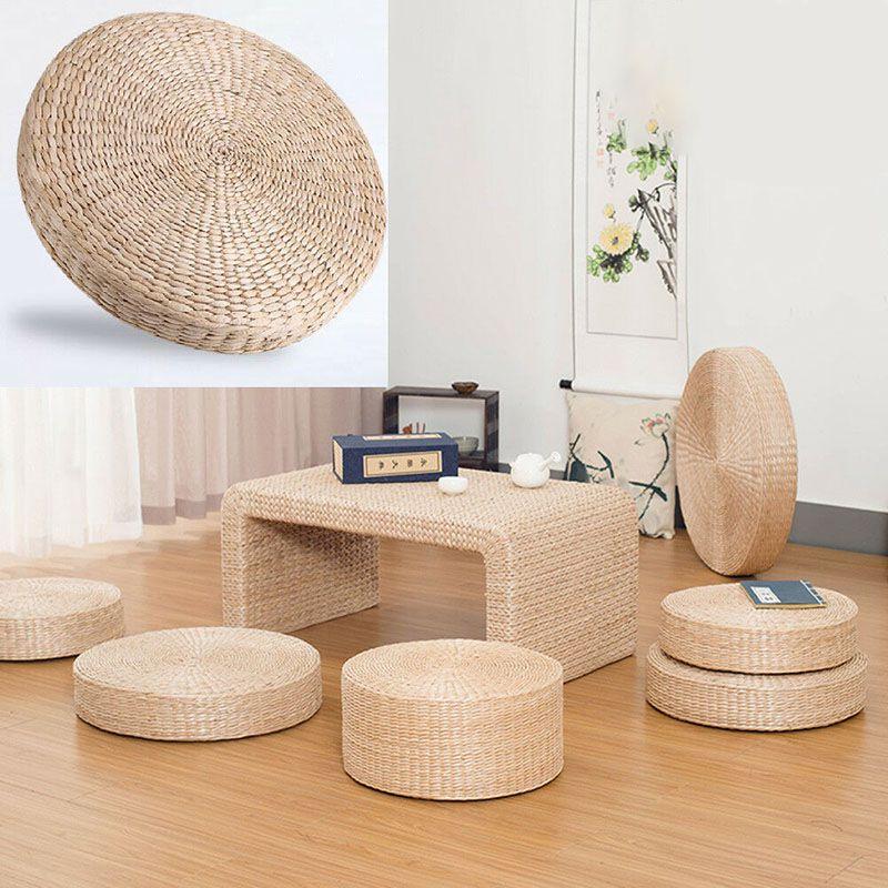 Экологичная плетёная татами-подушка для пола с мягкой губчатой набивкой для комфорта