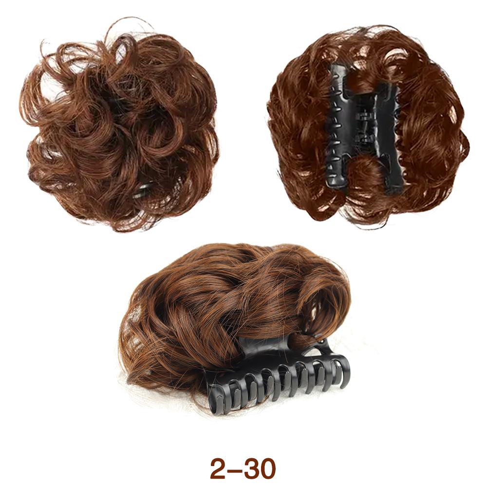 Короткие кудри в пучке с зажимом для когтей, синтетический парик, накладные волосы, взъерошенные накладные волосы для элегантных женщин