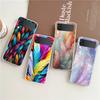 Чехол для телефона Samsung Galaxy Z Flip 6 5 4 Прозрачный для Samsung Z Flip 3 Жесткий корпус из ПК Модный градиентный узор с перьями