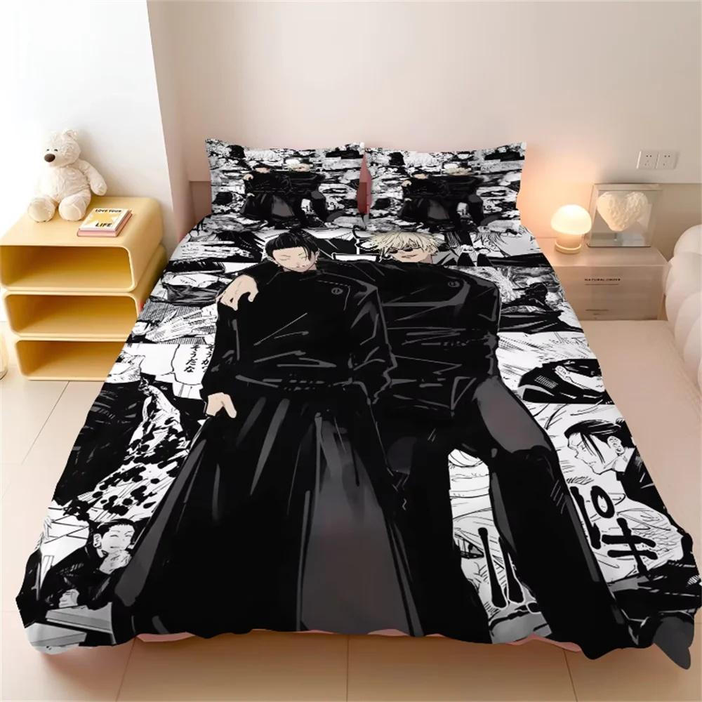 Trendy Classic Twin Queen King Single Comforter Jujutsu Kaisen Japan Famous Anime Sets Bed Polyester Size Satoru Gojo