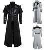 Vintage Men's Gothic Steampunk Long Jacket Trench Coat Retro Medieval Warrior Knight Overcoat Male Victoria Long Coat Plus Size