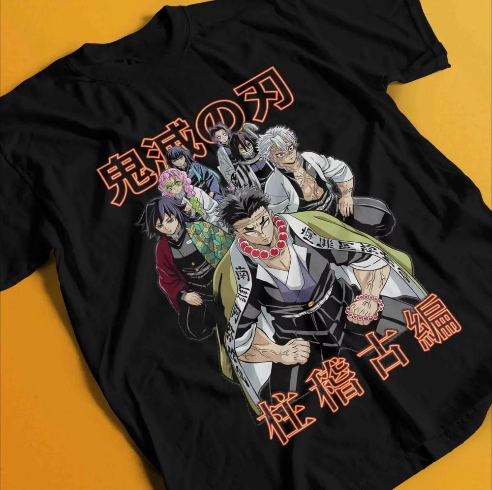 Футболка Demon Slayer Мужская Женская Иноске Хашибира Япония Аниме Лето Мальчик Весна и Осень Детская с коротким рукавом Одежда для всей семьи