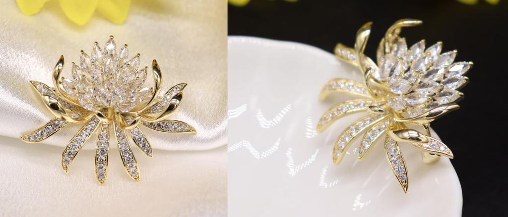 Брошь-цветок из кристаллов циркония Роскошный бриллиантовый корсаж-цветок Подарок для женщины на вход Поставляется с подарочным футляром для свадеб, выпускных, церемоний,