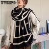 Women's Imitation Cashmere Scarf Winter Double-sided Printing Oversized Shawl Lengthened Thick Scarf Shawl