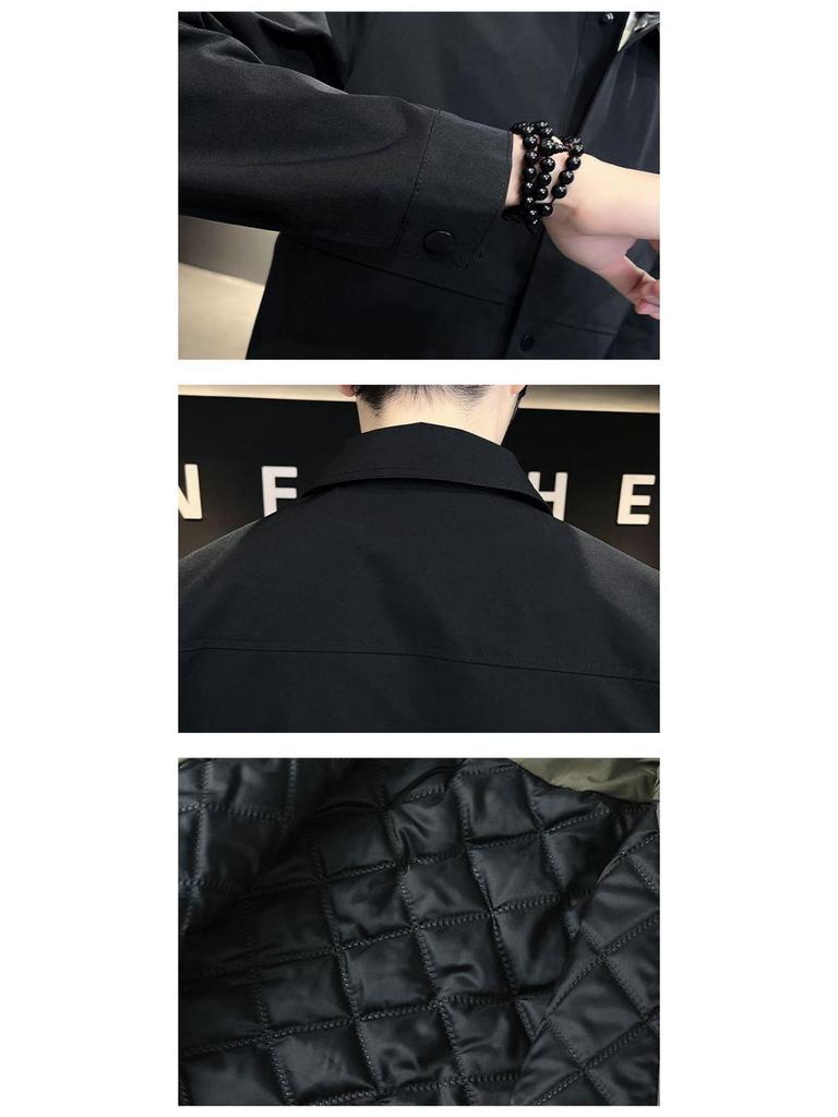 Мужская хлопковая куртка приталенного кроя - Стильная, теплая, универсальная, с отложным воротником для осени и зимы