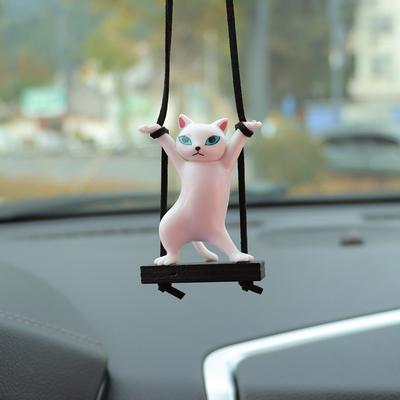 Личность Креативный Качели Кошка Автомобиль Подвеска Милое Украшение Очаровательный Кошка Автомобиль Внутреннее Украшение Декоративные Принадлежности