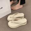 Thick-soled Flip-flops Shoes Women's Shoes Wear 2025 New Summer Slope Heel Vacation Beach Sandals