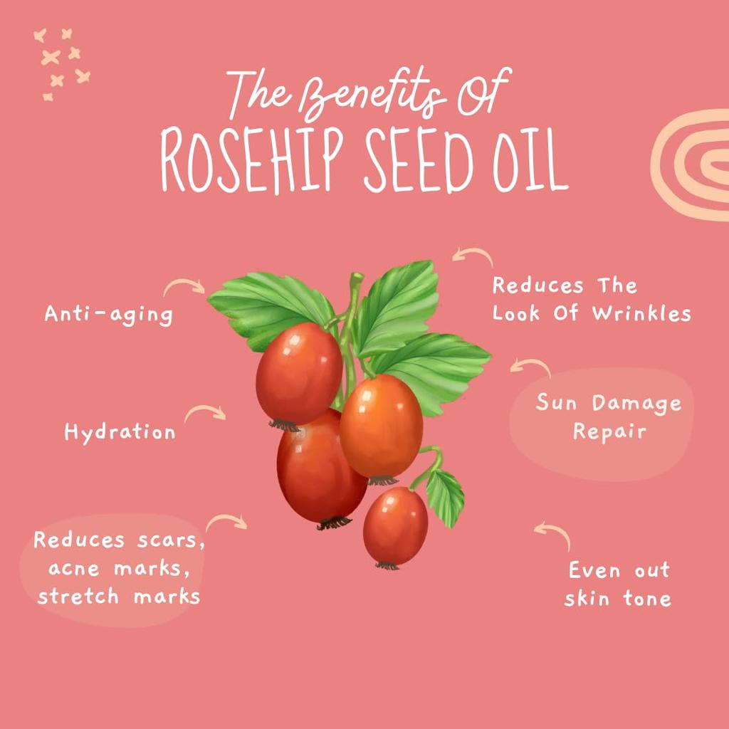 Atvi.fit Rosehip Oil for Face Wrinkles, Fine Lines, Under Eye, Curly Hair for Men and Women | 100% Pure, Natural, Organic, Cold Pressed Seed