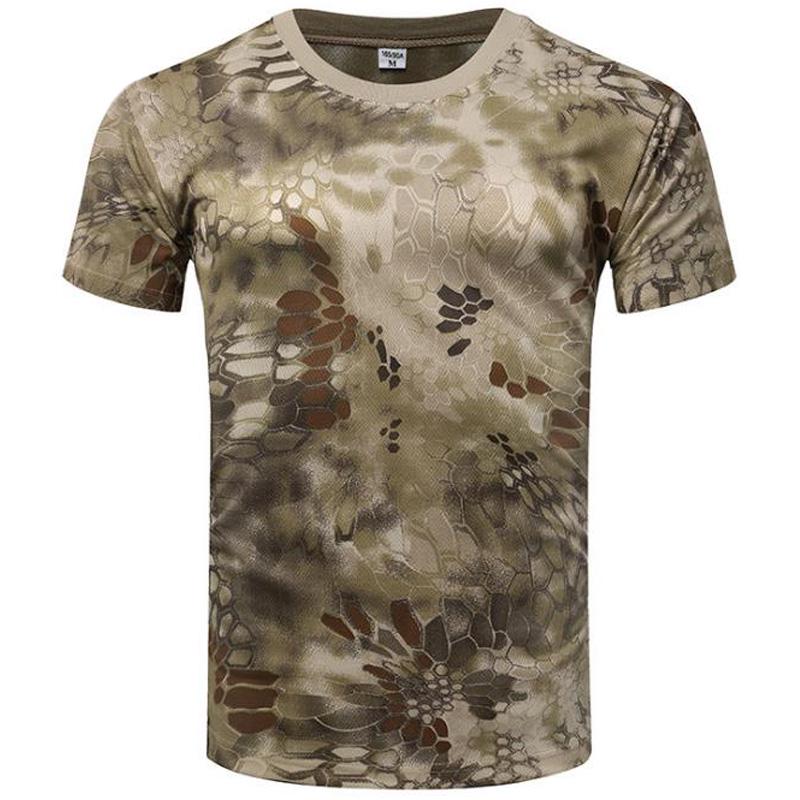 Leaf Forest Camouflage T Shirt Men Jungle Desert Camo T-shirt Quick Dry 3D Print Tops Short Sleeve Mens Gym Fitness Tee Shirts