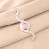 Pink Cat's Eye Gemstone 925 Sterling Silver Jewelry Handcrafted Designer Pendant PP-44-34