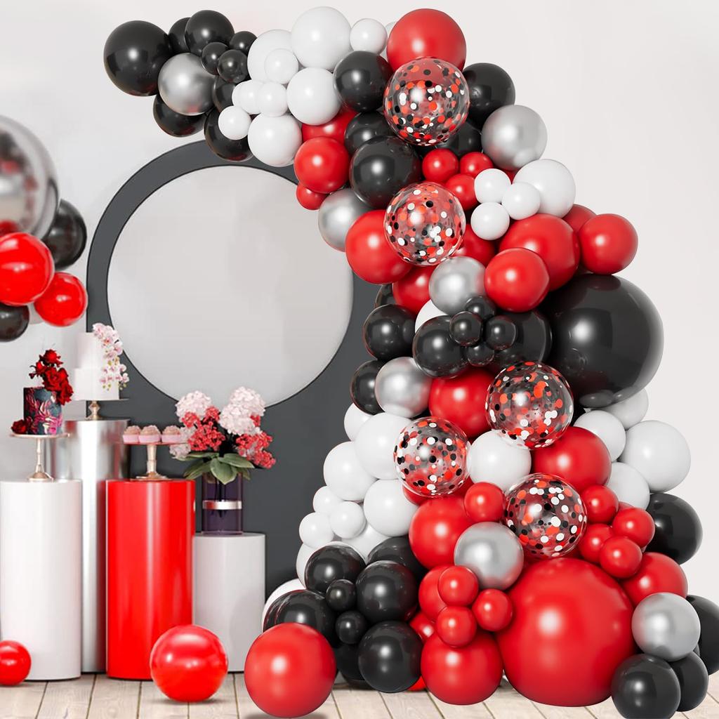 Красные и черные шары гирлянда арка комплект черный красный конфетти шар свадьба день рождения вечеринка выпускной детский душ декор шары