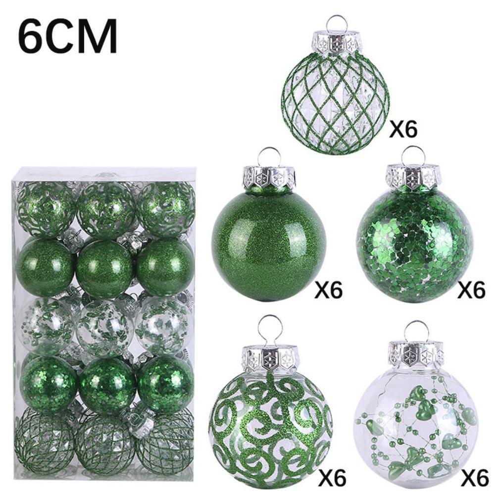 Plastic Christmas Tree Balls 6CM Xmas Baubles Fashion Christmas Ball Set Home