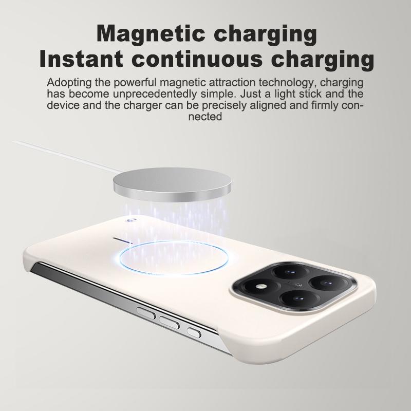 Безрамочный Магнитный Чехол для Беспроводной Зарядки Magsafe для Xiaomi 15T Pro Xiaomi15TPro 5G Тонкий Жесткий Задний Чехол