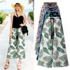 Floral Wide-leg Pants For Women Summer Thin High Waist Loose Printed Casual Pants Nine-point Pants Large Size Slim Beach Pants