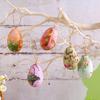 7Pcs/Set Colorful Bunny Painted Plastic Easter Eggs with Basket Hanging Pendant DIY Easter Egg Crafts Home Easter Party Supplies