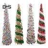 Pencil Christmas Tree Sequin Collapsible Skinny Christmas Tree Reusable Pencil Tinsel Xmas Tree for Small Spaces Home Office Shops