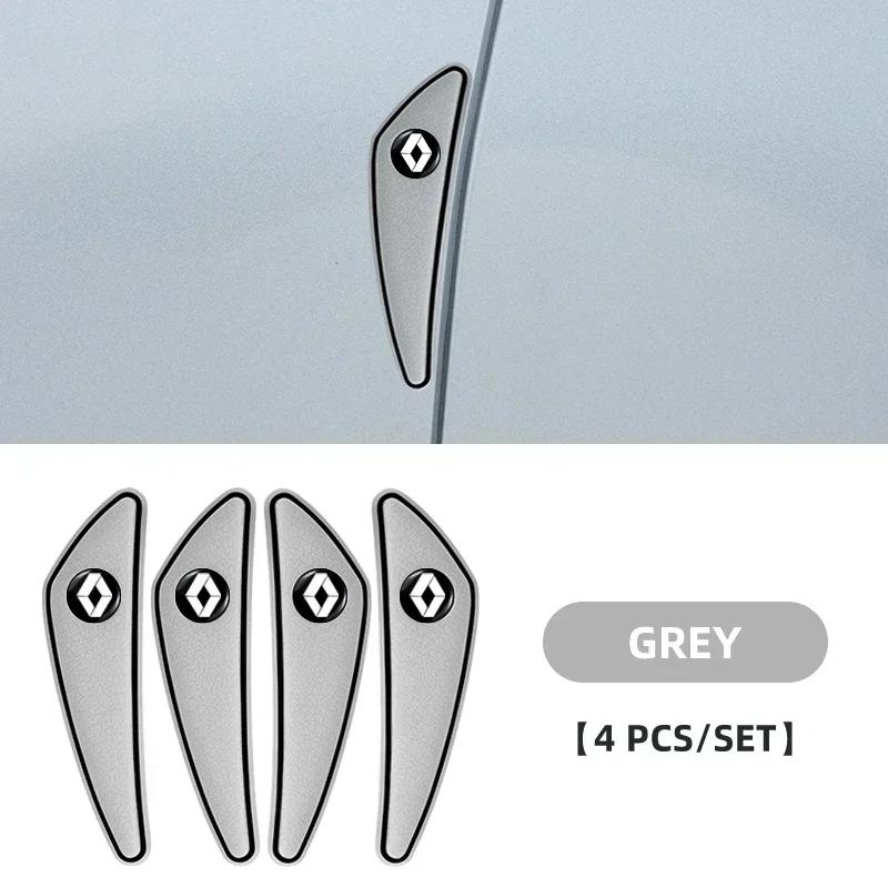4pcs Car Logo Bumper Anti-Collision Strip For Renault Clio Fluence Captur Megane Koleos Kwid RS Duster Kadjar Auto Accessories S444