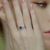 New Product Temperament Fashion Water Drop Shape Simulation Blue Opening Ring Women's Group Set Zircon Color Treasure Ring
