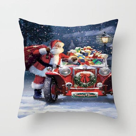 Рождественский квадратный плед с узором Санта-Клауса, наволочка для домашней гостиной, украшения дивана, наволочка, наволочка
