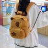 Большой вместительный рюкзак Capybara Plush Школьная сумка Cartoon Capybara Handbag School