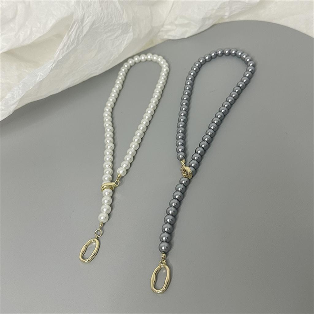 Tooxika Французское ретро легкая роскошь нишевое серое жемчужное ожерелье простое личностное джемперная цепочка женская