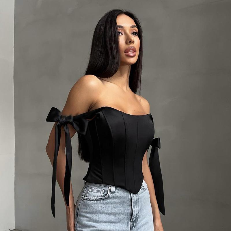 Сексуальный облегающий жилет без бретелек с открытой спиной и нерегулярными бретельками в виде рыбьей кости, модный короткий топ с высокой талией и открытым пупком, весна и лето