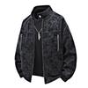 Уютная куртка из искусственной кожи в стиле ретро Fat Plus Size Plus Fat Loose Casual Zipper Jacket Men