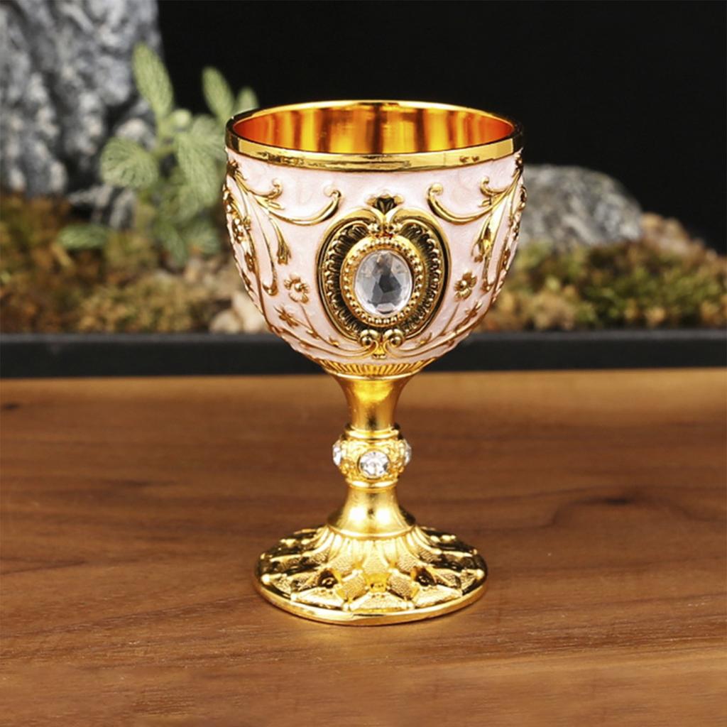 Home Retro Metal Small Wine Cup With Embossed Style Luxurious Whiskey And Red Wine Glass Suitable For Festive Parties