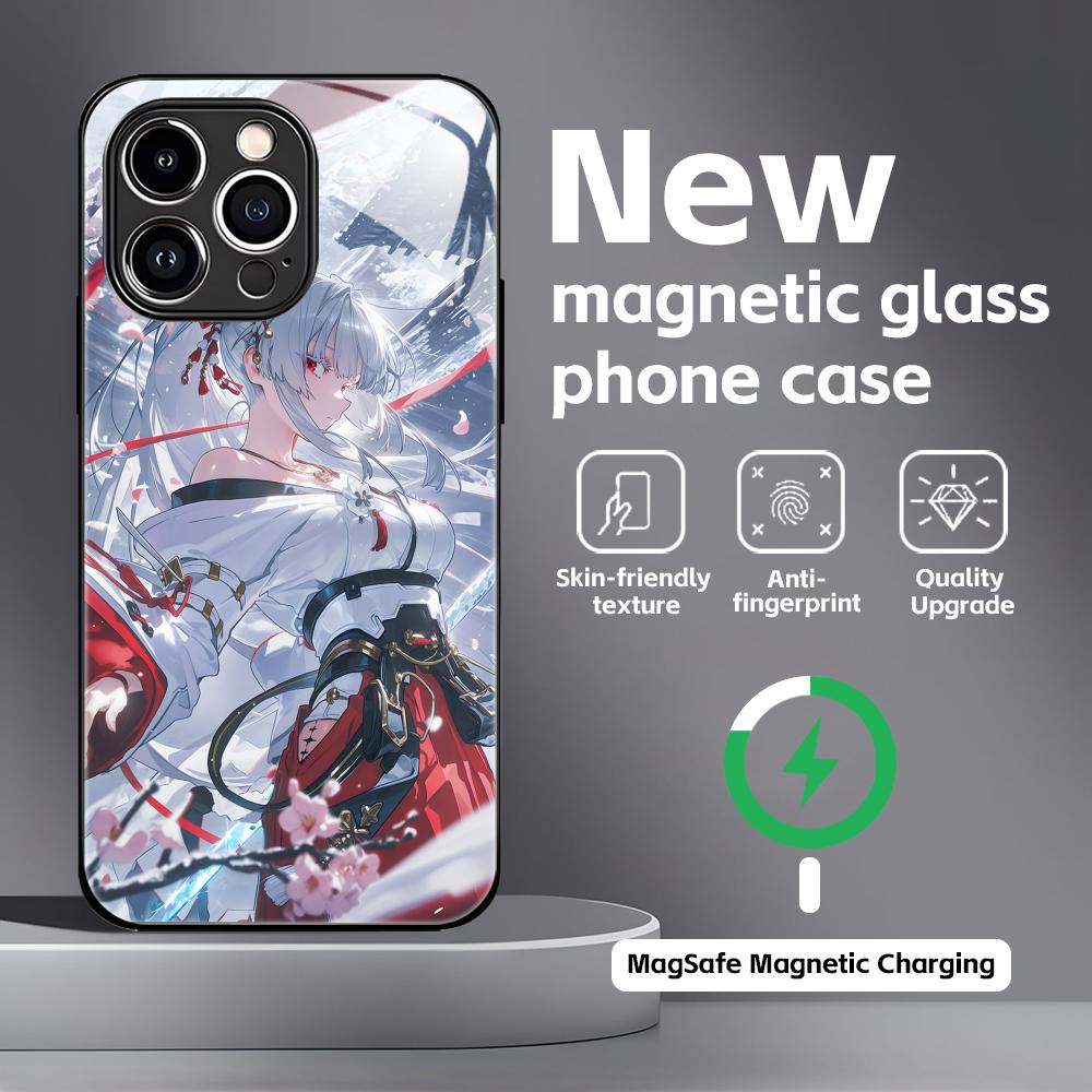 Чехол для телефона Wuthering Waves Hiyuki для iPhone 17 16 15 14 13 12 11 X XR XS 8 Plus Mini Pro Max Стеклянный Магнитный Чехол