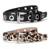 Chic Faux Leather Punk Style Circle Chain Belt With Bold Graphic Elements For Fashionistas