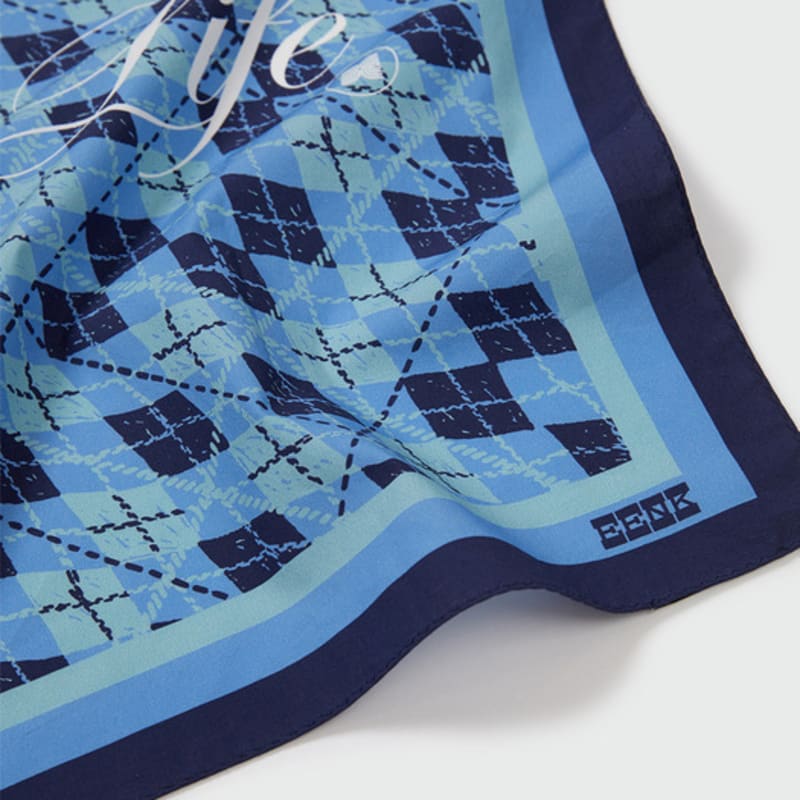 EENK Argyle Pattern Bandana (55cm X 55cm) - Blue