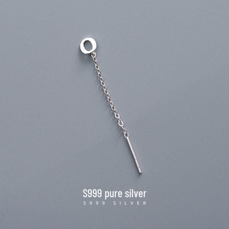 Серьги-буквы Banyan Tree S999 из стерлингового серебра для женщин — модный холодный стиль 2023 года