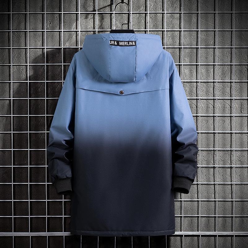 Длинная куртка-карго для мужчин, большие размеры 10XL, куртки с градиентом, ветровка, весна-осень, пальто с капюшоном, мужская черная ветровка, длинный стиль