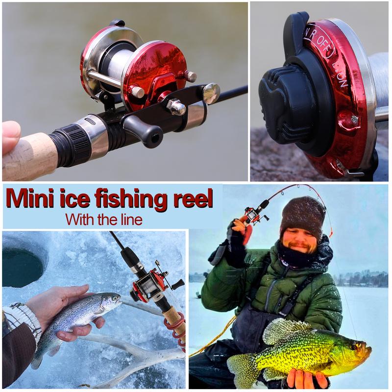 Мини-барабанная катушка для зимней рыбалки с передаточным числом 3,5:1, красная правая катушка, рыболовные снасти, катушка для зимней рыбалки