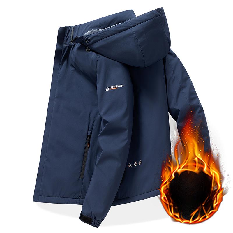 Мужская куртка весна-осень однотонная уличная куртка мужская модная брендовая тонкая повседневная куртка с капюшоном