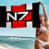 Плед из микрофибры Mass Effect N7 Быстросохнущие пляжные полотенца Большой размер с принтом Супервпитывающее полотенце-плед для бассейна