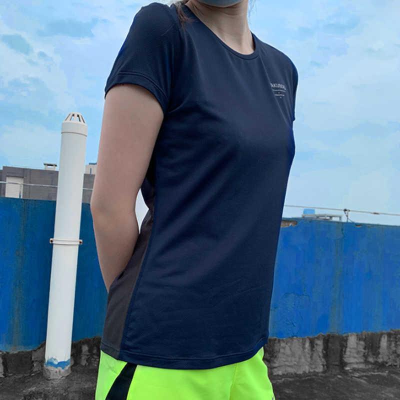 Nike Дышащая повседневная футболка с коротким рукавом и круглым вырезом Dri-Fit Женские топы Синий Черный 811241-440