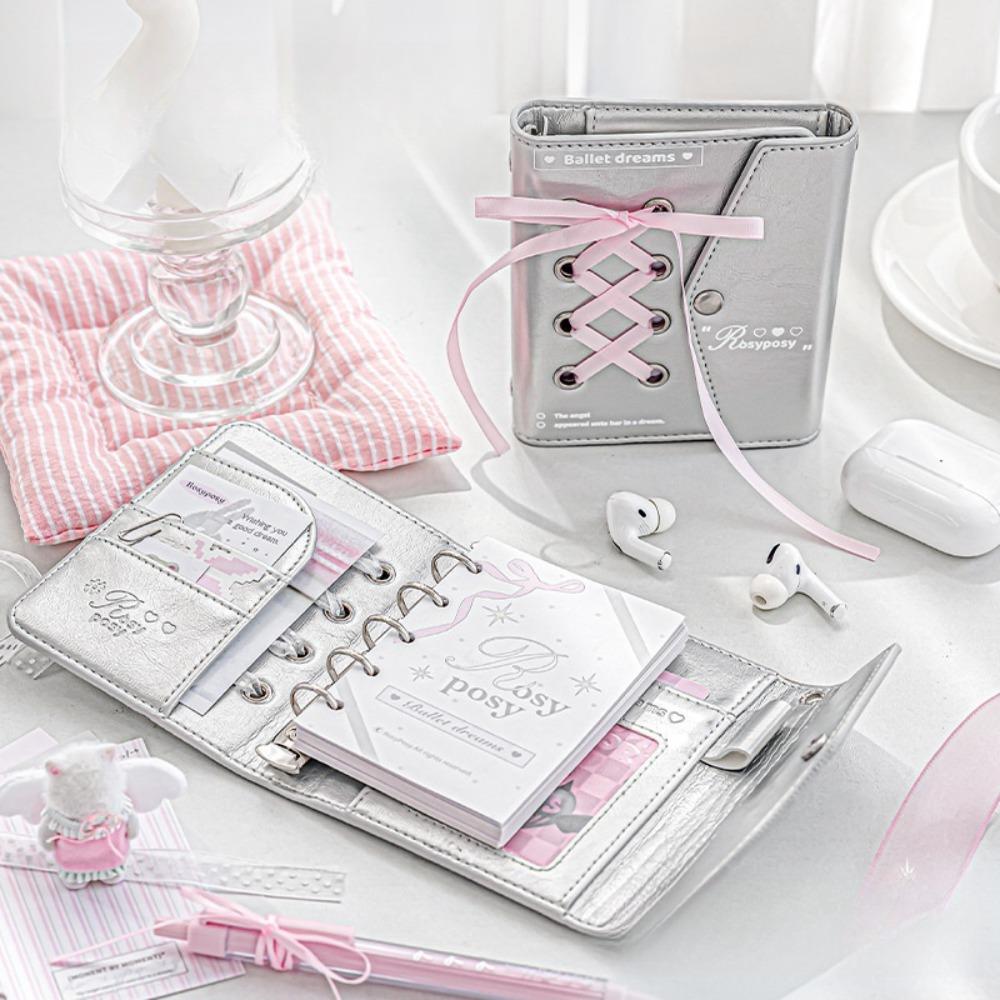 ПУ Кожа Балеткор Книга Сердце Лента Блокнот Записная бумага Бант Карманная книга Учеба