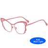Vintage Big Frame Metal Anti-Blue Light Cat Eye Butterfly Ladies Glasses Trendy Luxury Designer Irregular Optical Men Eyewear