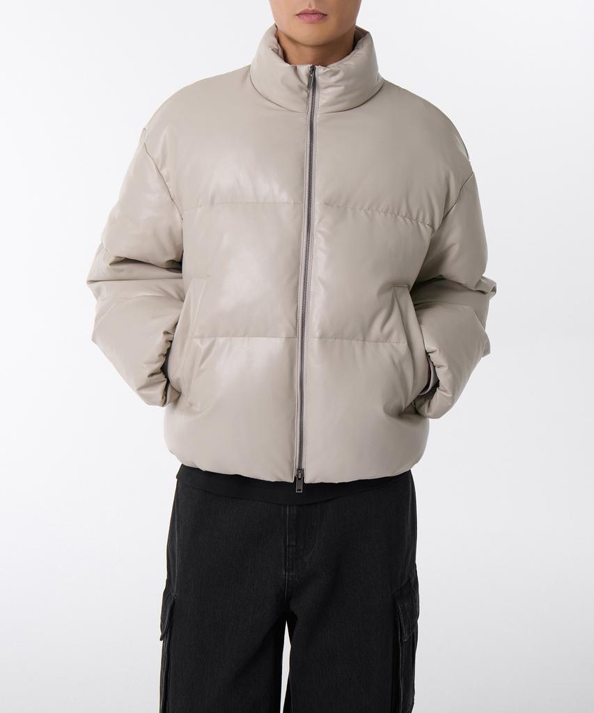 Musinsa Standard Synthetic Leather Puffer Short Padded Jacket [Light Beige]
