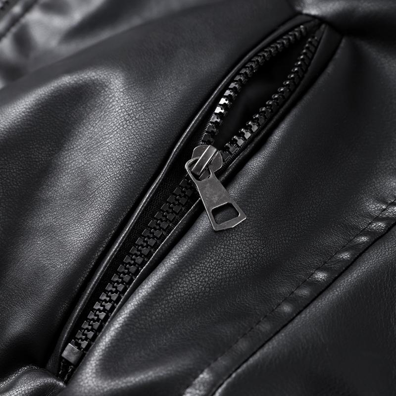 Vintage Faux Leather Zipper Crop Jackets Women Full Sleeve Pockets Hoodie Coat Autumn Hipster High Street Outwear