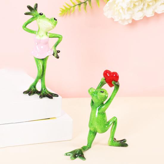 Миниатюрная статуэтка лягушки, скульптура лягушки из смолы, забавная статуэтка для домашнего декора, рабочего стола, спальни, офиса, класса