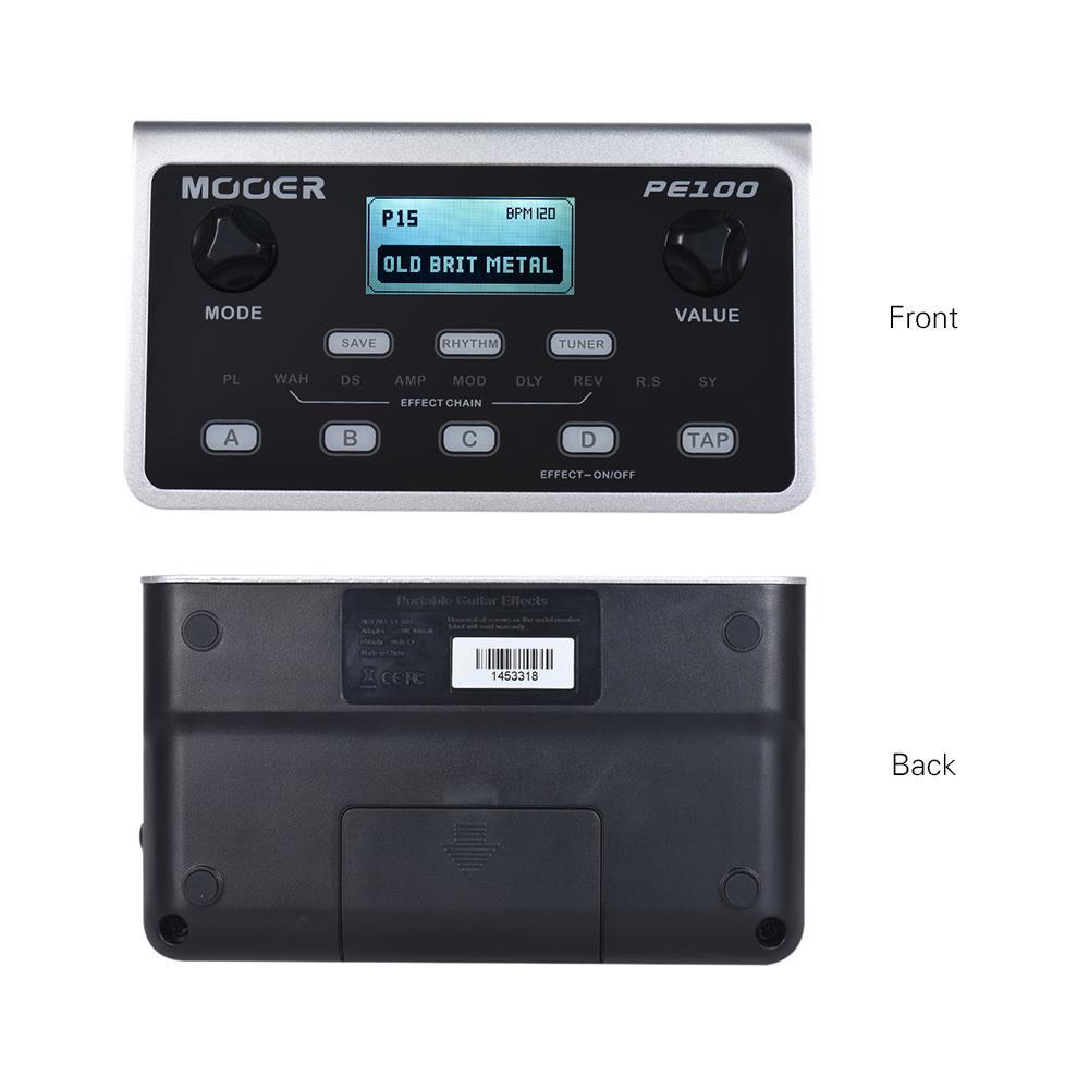 MOOER PE100 Портативный мультиэффектный процессор Педаль эффектов для гитары 39 Эффекты 40 Паттерны ударных 10