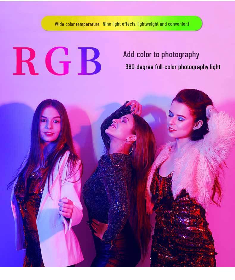 50-ваттный RGB-панельный заполняющий свет 8 Shadow Bang для стримеров, портативное полноцветное атмосферное освещение для прямых трансляций и фотографии.